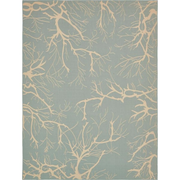 Unique Loom Outdoor Branch Light Blue 9' 0 x 12' 0 Area Rug