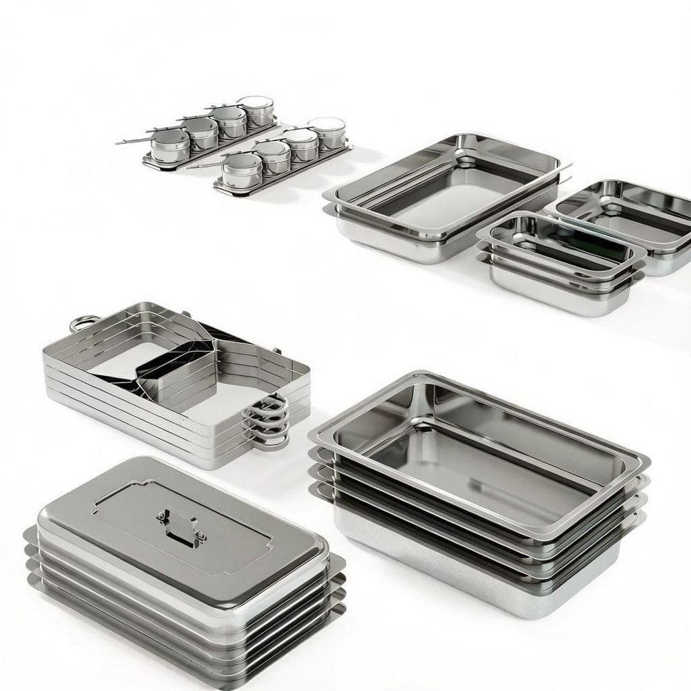 9 qt. Chafing Dishes Buffet Set 4-Pack, Stainless Steel Multi-Size Food Pans, Ideal for Weddings Parties Festivals
