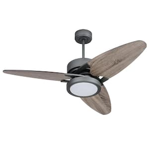 52 in. LED Indoor Jet Black 5-Speed Smart Ceiling Fan with Light Kit