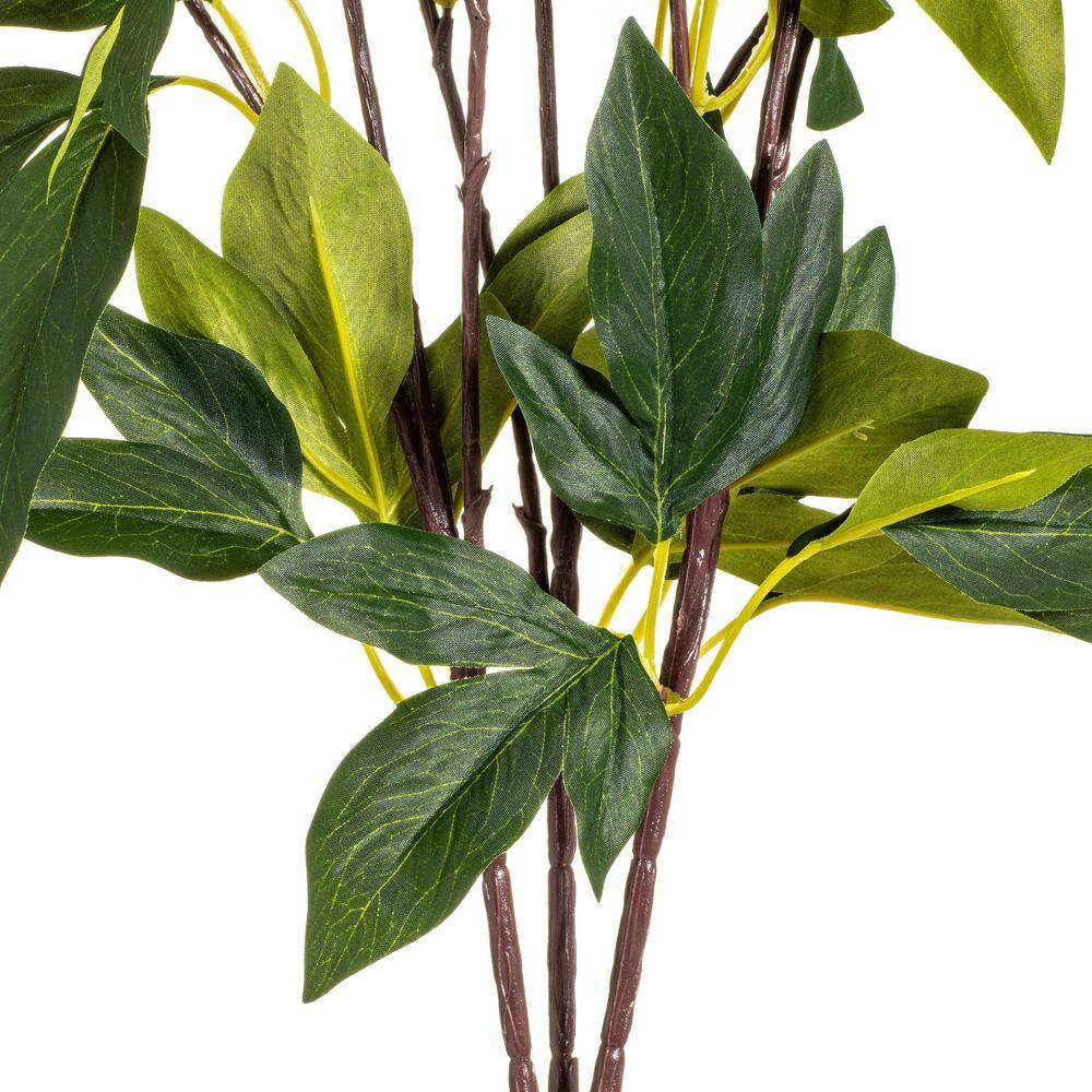 23" Beige Artificial Peony Spray with Green Leaves
