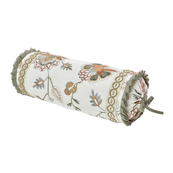 Angela Harvest Polyester Bolster Decorative Throw Pillow 7 x 17 in.