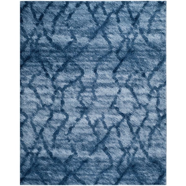 SAFAVIEH Retro Blue/Dark Blue 9 ft. x 12 ft. Abstract Area Rug