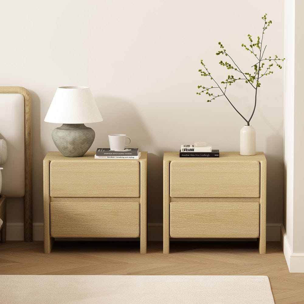 Manhattan Comfort Linda Modern Natural Oak 2-Drawer 24 in. W
