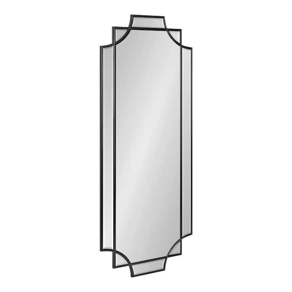 Kate and Laurel Minuette 42 in. x 16 in. Classic Rectangle Framed Black Wall Mirror