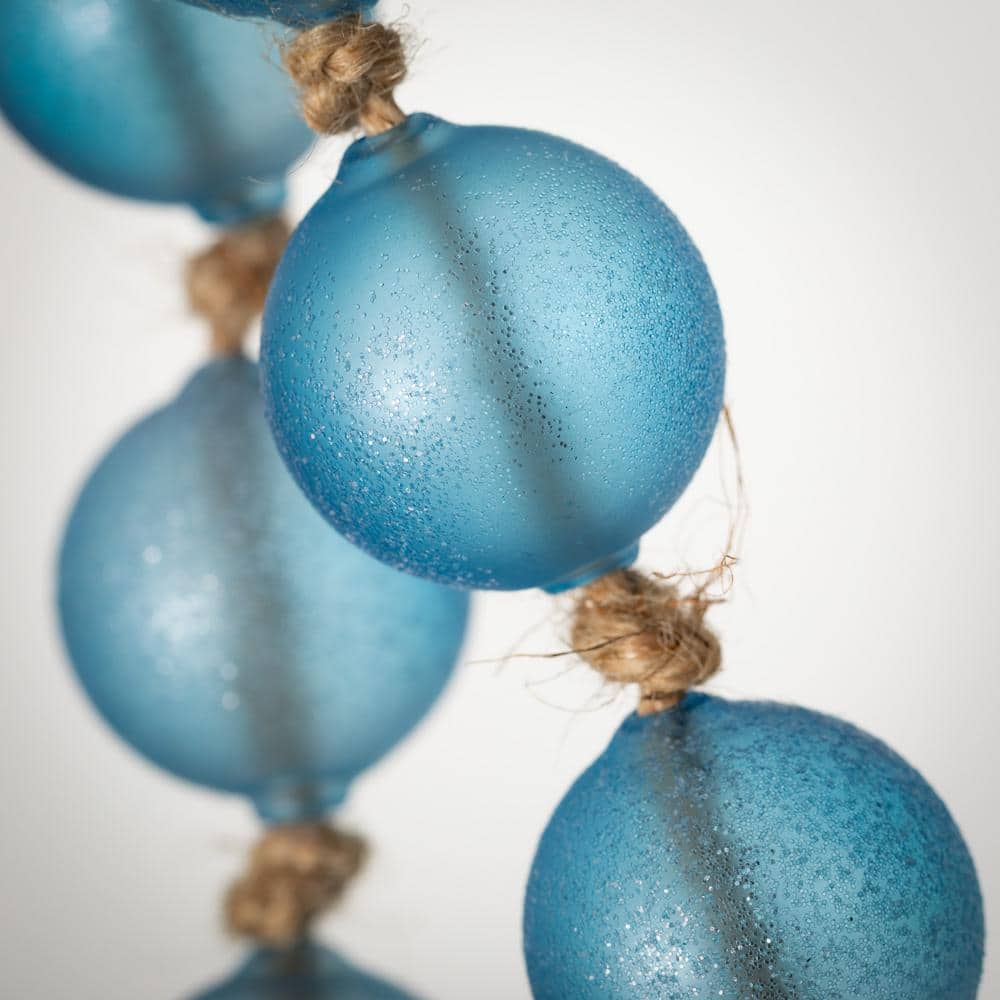 32.5" Blue and Green Beaded Glass Garland - Set of 2