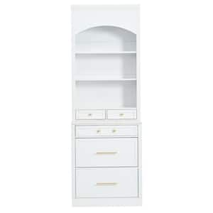 83.7 in. WhiteFreestanding Tall Kitchen Pantry Cabinet with 5 Storage Drawer and Adjustable Shelf