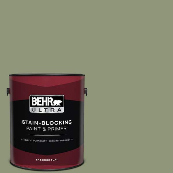 BEHR ULTRA 1 gal. #420F-5 Olivine Flat Exterior Paint & Primer