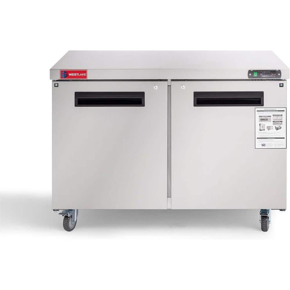 30 in. 11.9 cu. ft. Commercial Refrigerator 2-Solid Door Automatic Defrosting Stainless Steel
