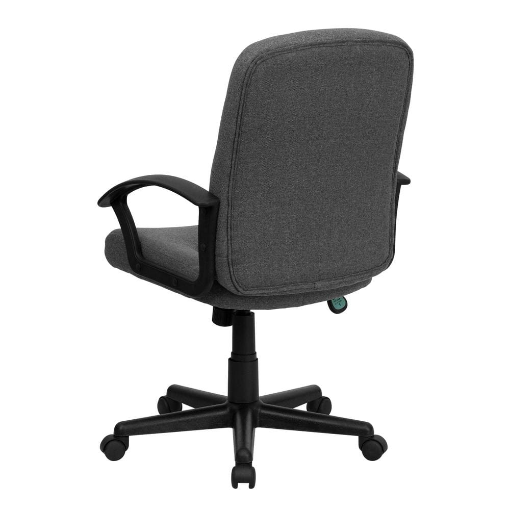 ErgoExec Mid-Back Gray Fabric Swivel Executive Chair with Nylon Arms
