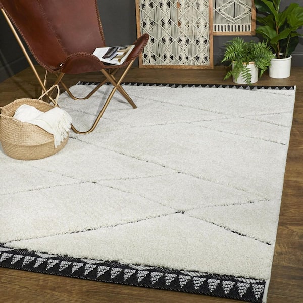 Off White Rectangle Area Rug Carpet - REVER LAVIE