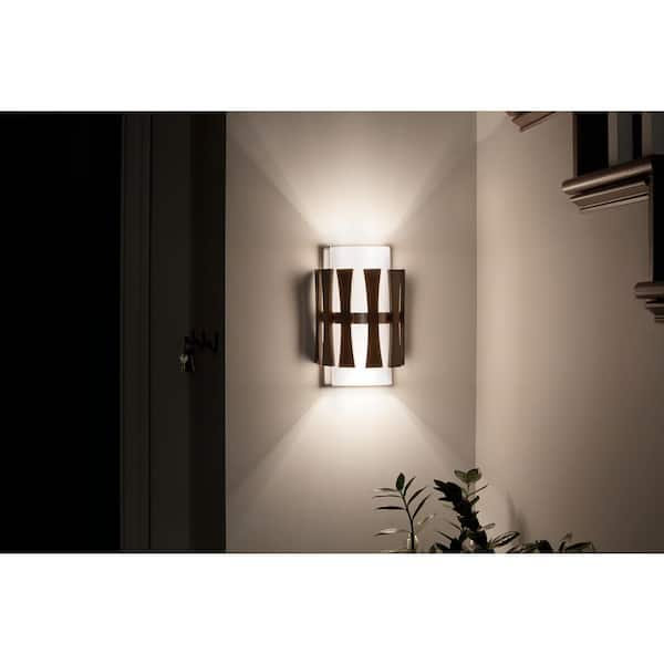 KICHLER Cirus 2-Light Auburn Stained Hallway Indoor Wall Sconce