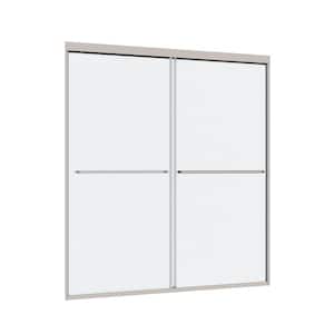 60 in. W x 70 in. H Double Sliding Framed Shower Door in Polished Chrome with Smooth Sliding and 1/4 in. 6 mm Glass
