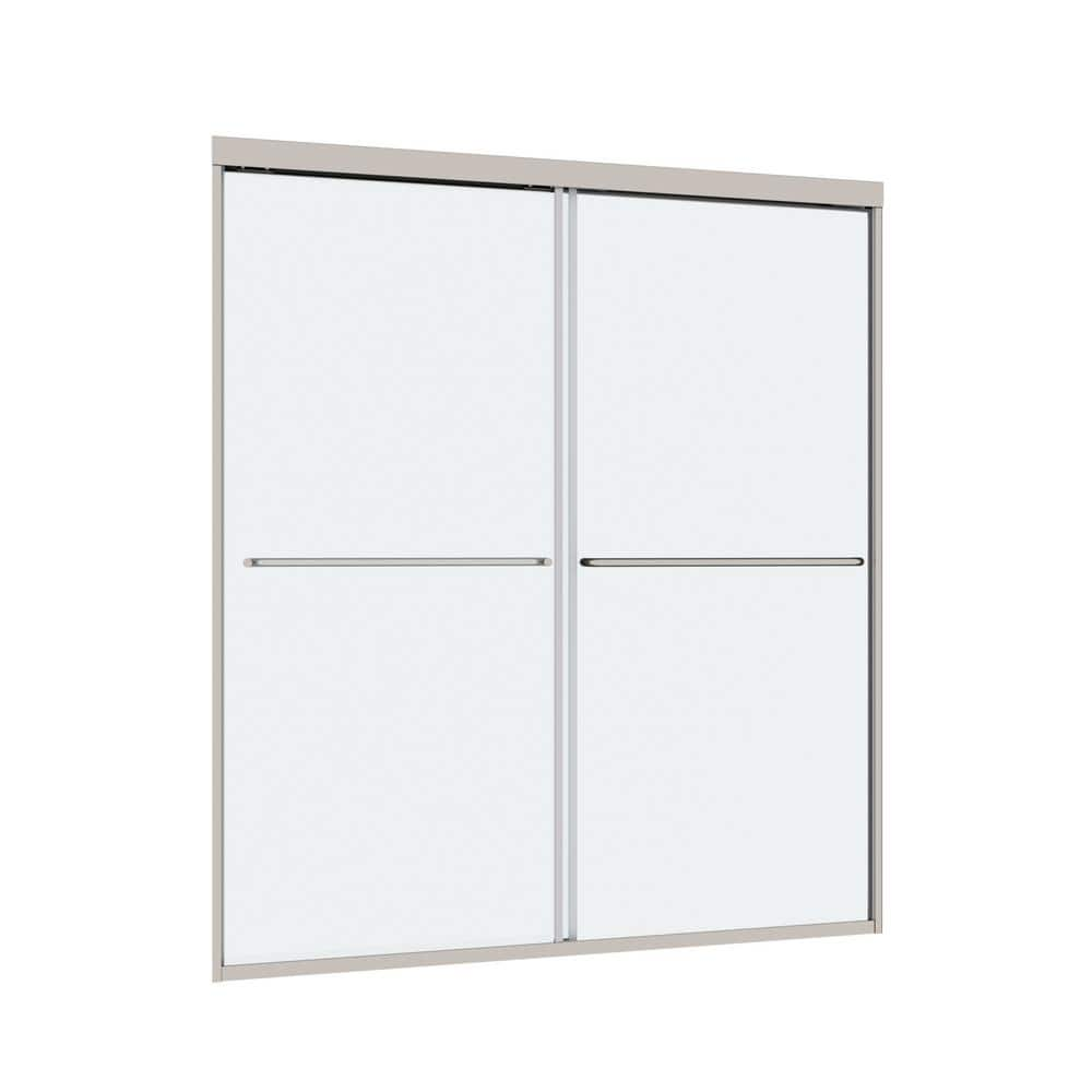 VANITYFUS 48 in. W x 70 in. H Double Sliding Framed Shower Door in Polished Chrome with Smooth Sliding and 1/4 in. 6 mm Glass