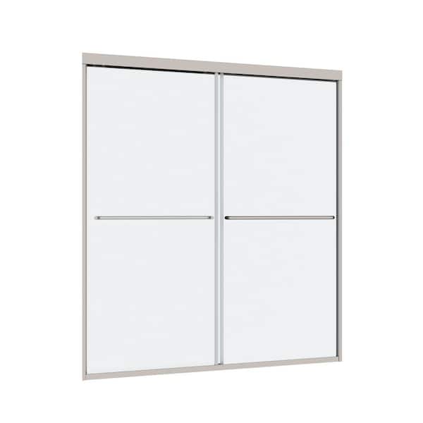 VANITYFUS 48 in. W x 70 in. H Double Sliding Framed Shower Door in Polished Chrome with Smooth Sliding and 1/4 in. 6 mm Glass