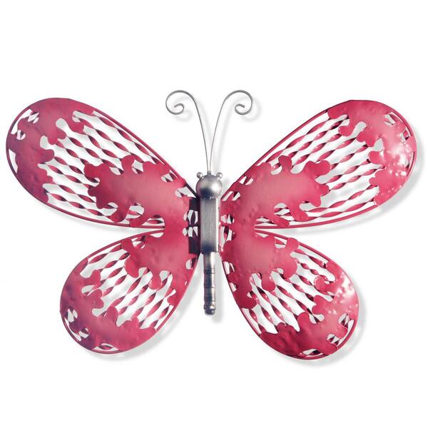 Set 3 Colored Butterflies Home Decor Oil Drum Wall Art Metal Wall Hangings 6x7" 