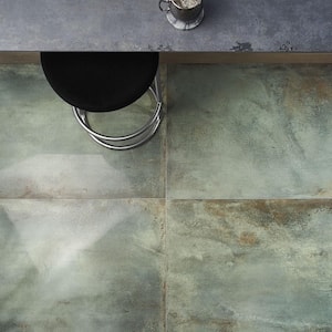 Angela Harris Fuller Aquamarine 23.62 in. x 47.24 in. Polished Porcelain Floor and Wall Tile (15.49 sq. ft./Case)