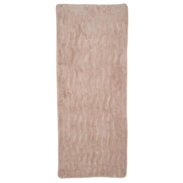 Lavish Home 24.5 in. x 60 in. Memory Foam and Microfiber Bath Mat in Mocha