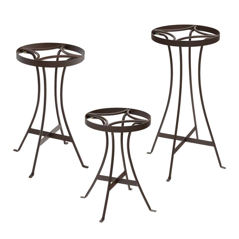 11 in H set of 3 Wrought Iron Tara Outdoor Plant Stands, Kits and Accessories, Versatile Indoor/Outdoor, Roman Bronze price history on PriceWatchPro