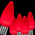 OptiCore C9 LED Red Smooth/Opaque Christmas Light Bulbs (25-Pack)