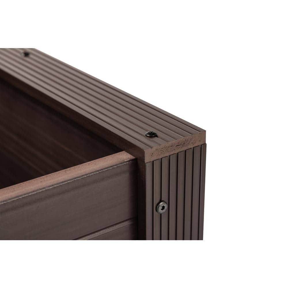 Walnut ECOFLEX Square Outdoor Planter 24" Durable Composite