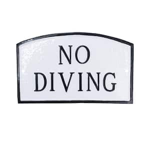 No Diving Standard Arch Statement Plaque White/Black