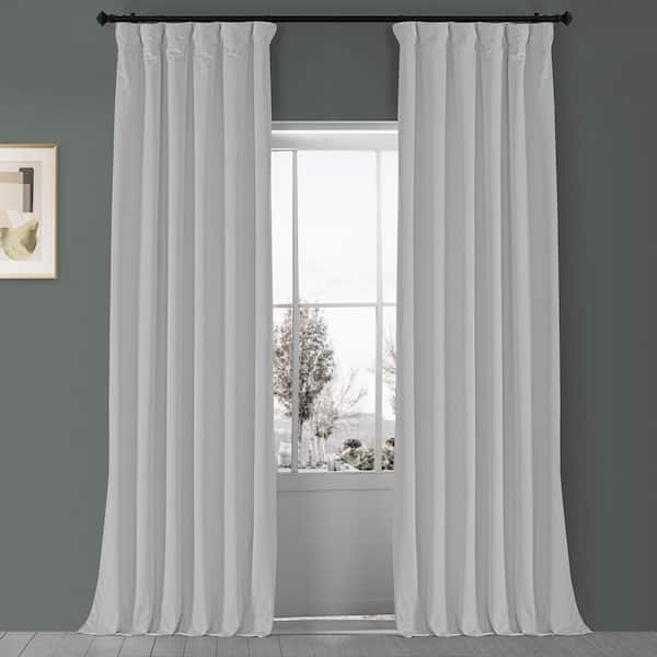 Window Treatments White Rod Pocket Curtain Topper Velvet Valance Panel Drapery