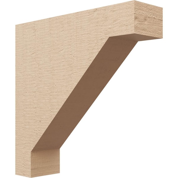 Ekena Millwork 4 in. x 16 in. x 16 in. Series 1 Thin Burlington Rough Cedar Woodgrain Timberthane Polyurethane Corbel, Primed Tan