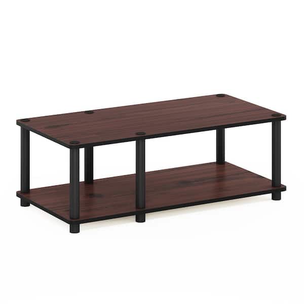 Furinno Just No Tools 31.5 in. Dark Cherry Particle Board TV Stand Fits TVs Up to 31 in. with Open Storage