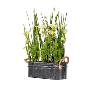 16 in. Green Artificial Daffodil Other Floral Arrangement in Pot