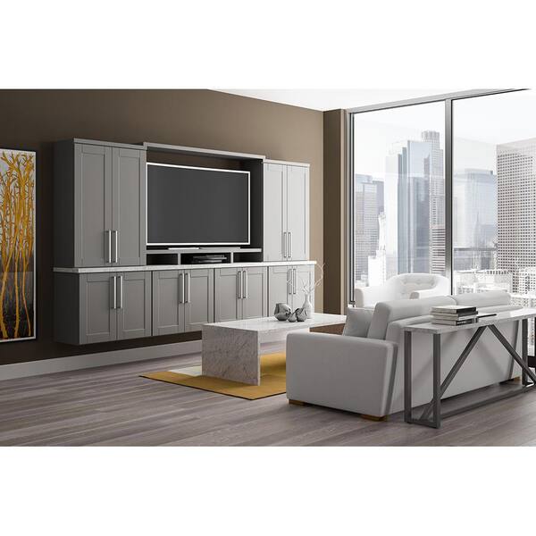 Hampton Bay Shaker Dove Gray Stock Assembled Wall Kitchen Cabinet 30 In X 30 In X 12 In Kw3030 Sdv The Home Depot