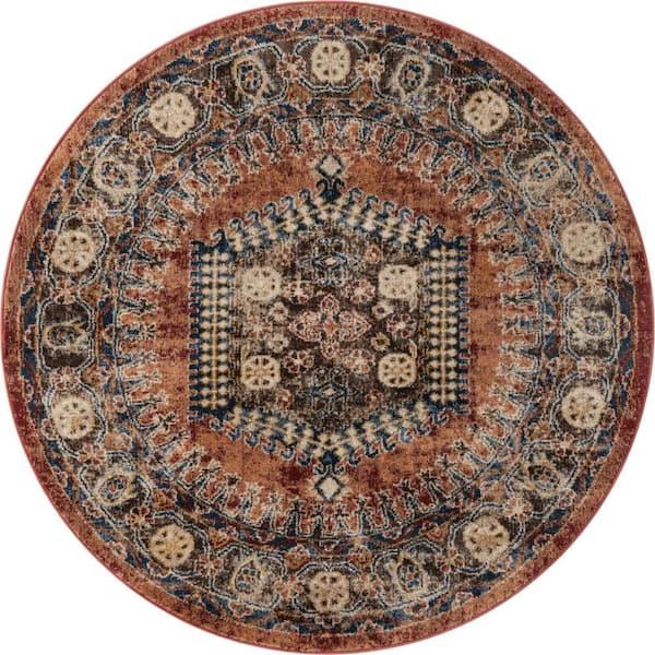 Unique Loom Utopia Larissa Terracotta 5' 3 x 5' 3 Area Rug