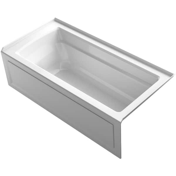 KOHLER Archer 66 in. x 32 in. Soaking Bathtub with Right-Hand Drain in White