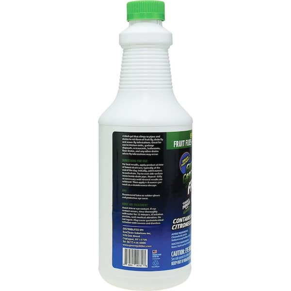 Green Gobbler 32 oz. Fruit Fly and Drain Fly Killer with 32 oz. Concentrate Garbage Disposal Drain Cleaner and Deodorizer