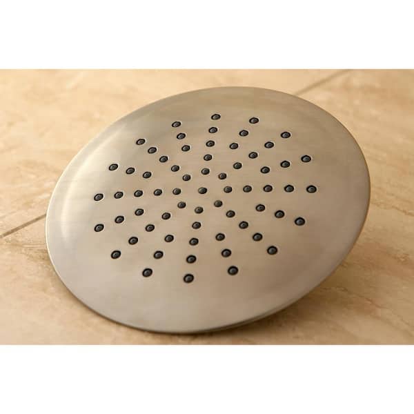 1-Spray 7 in. Single Wall Mount Fixed Rain Shower Head in Brushed Nickel