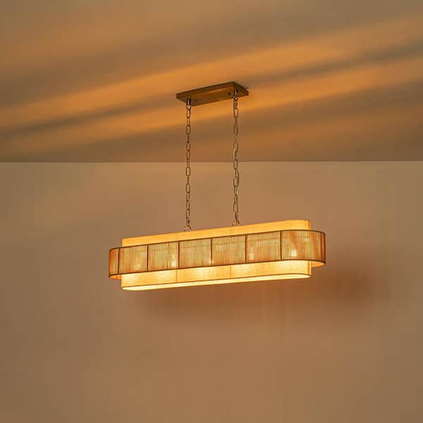 EDISLIVE Noorra 42 in. 5-Light Gold Oval Chandelier with Natural