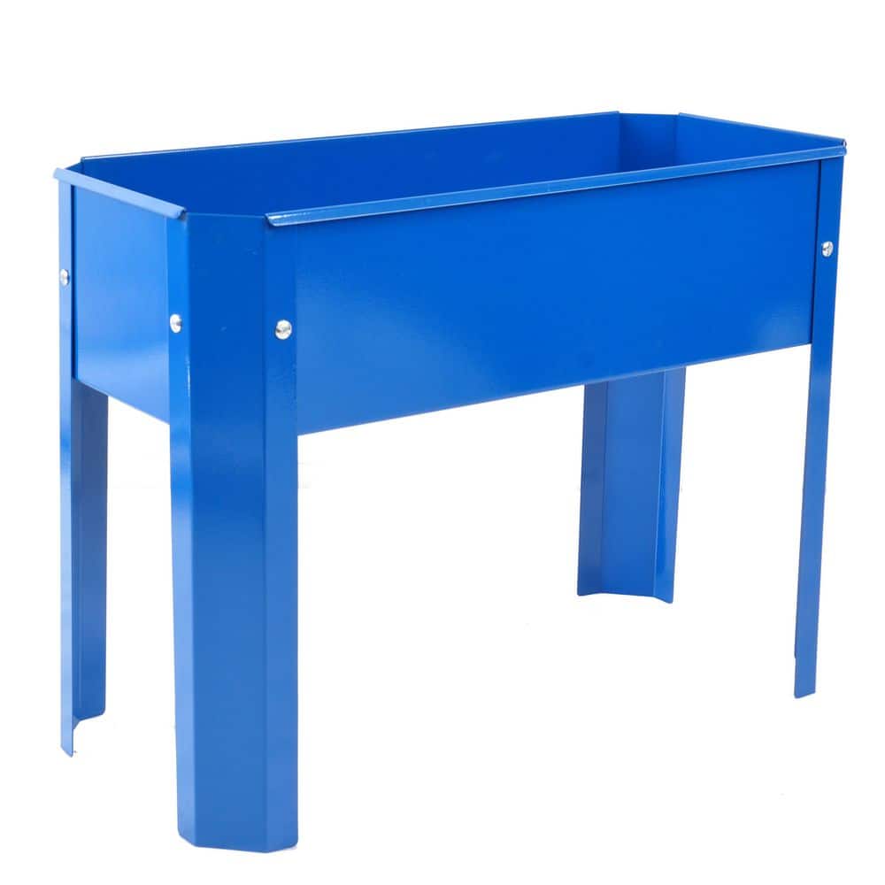 Mini Metal Raised Planter with Legs in Blue