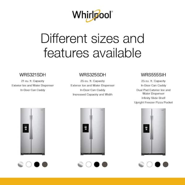 Whirlpool Side x Side Fridge (WRS555SIHV) - Black Stainless Whirlpool Side x Side Fridge (WRS555SIHV) - Black Stainless