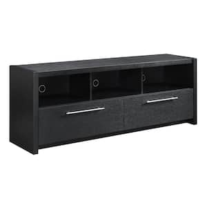Newport 60 in. Black Wood TV Stand Fits TVs Up to 60 in. with Storage Doors