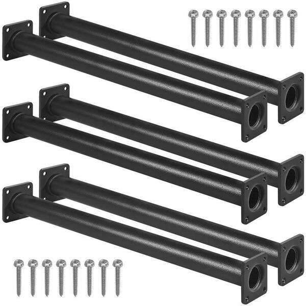 Outdoor Monkey Bars Set - Black - 6-Pack - Heavy Duty Swing Set Ladder Rungs for Kids Playground Safety Climbing