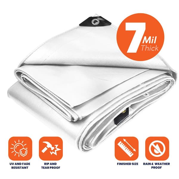 TARPCO SAFETY 40 ft. x 60 ft. White 7 Mil Heavy Duty