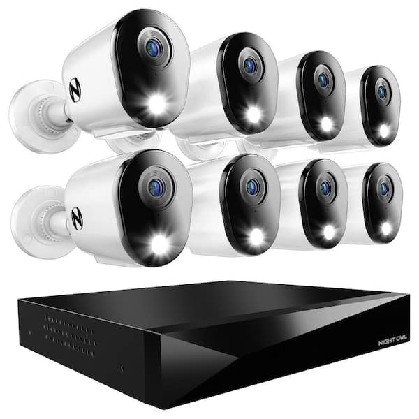 12-Channel (8 Wired 4 Wi-Fi) 2K 2 TB DVR Security Camera System with 8-Wired 2K 2-Way Audio Deterrence Spotlight Cameras