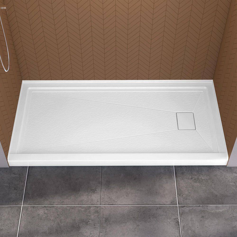 72 in. x 36 in. Acrylic Single Threshold Alcove Rectangular Shower Pan Base with Right Drain Hole and Cover in White price history on PriceWatchPro