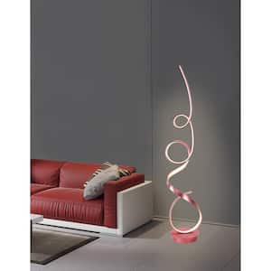 Mozart 63 in. Anodize Rose Copper Unique Modern LED Floor Lamp