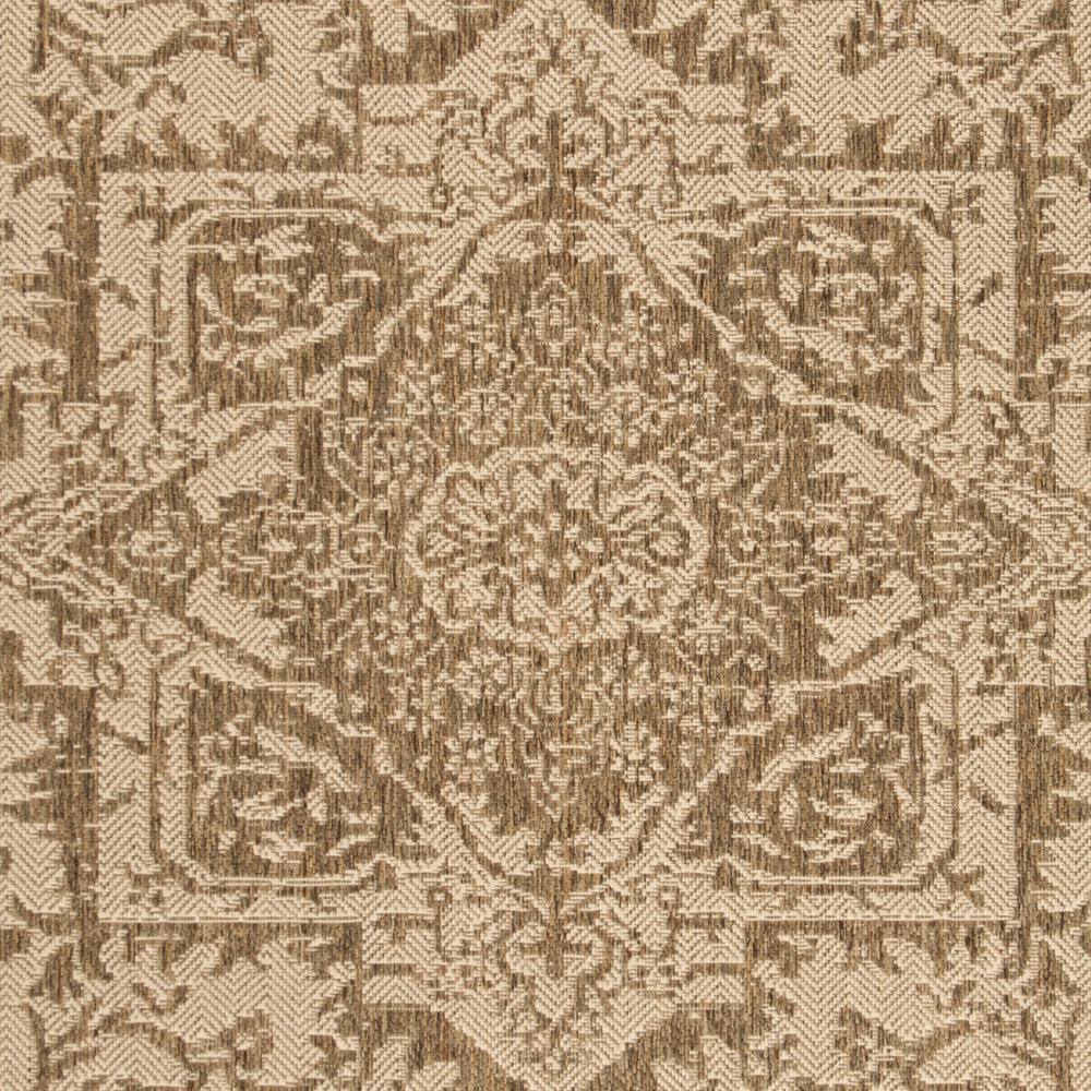 Cream Beige Square Stain-Resistant Synthetic Outdoor Rug