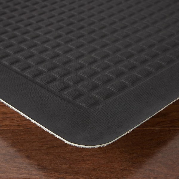 Arabesque Black/Tan 20 in. x 48 in. and 20 in. x 32 in. Polypropylene Set  of 2 Kitchen Mats