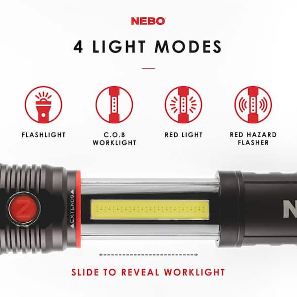 nebo edc flashlight SLYDE+ Bright LED Flashlight & LED Work Light  NEBO