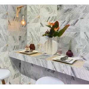 Dark Gray 4 in. x 12 in. Honed Marble Subway Wall and Floor Tile (5 sq. ft./Case)