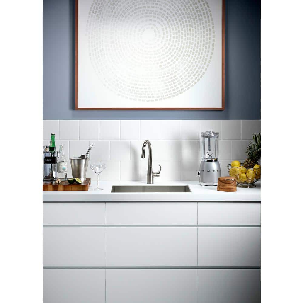 Vibrant Stainless Steel High-Arch Single-Handle Bar Faucet