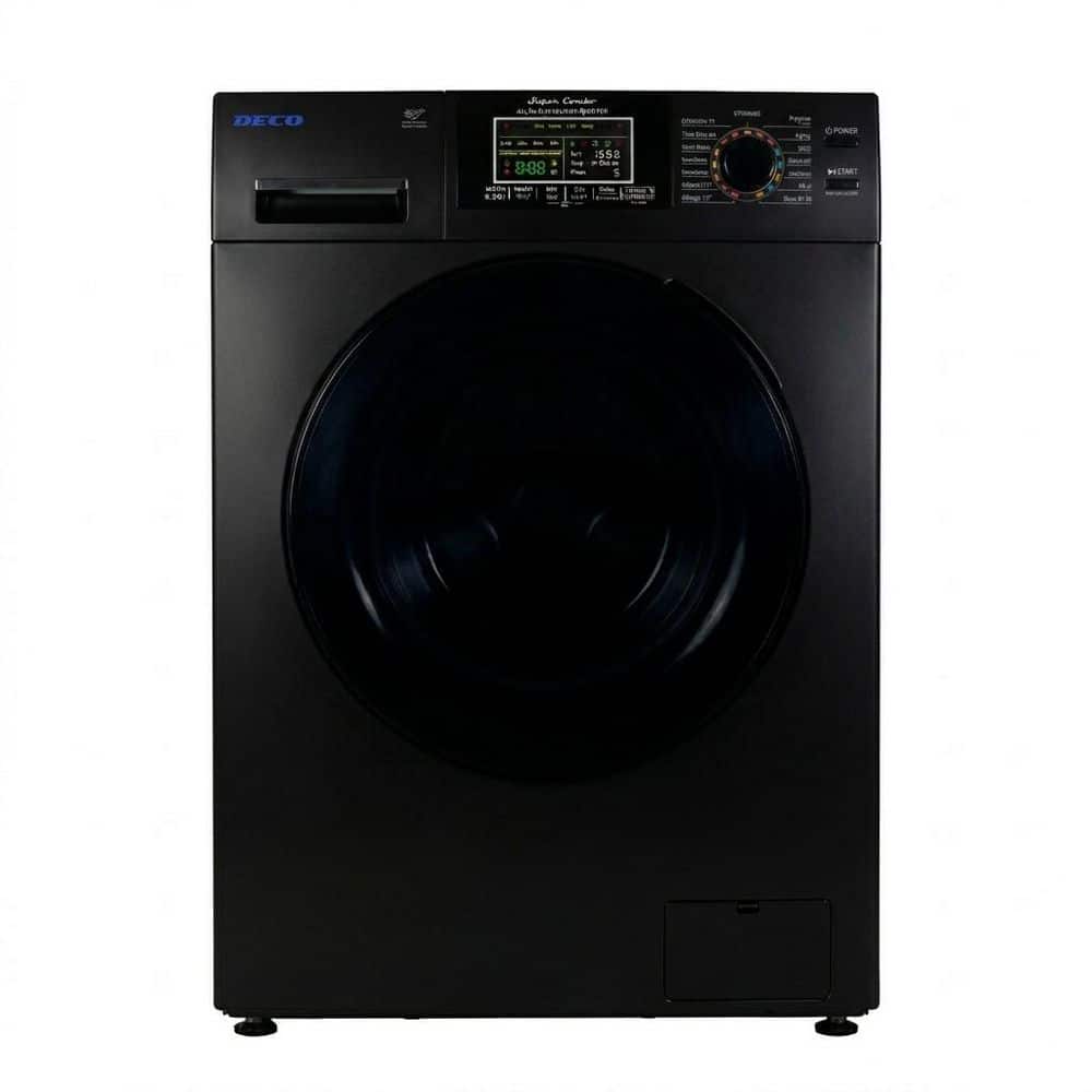 2.47 cu. ft. Electric All-in-One Washer Dryer Combo in Black with 1400 RPM, 110-Volt and 26 lbs. Capacity