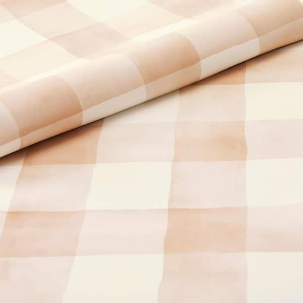 Pink Gingham Peel and Stick Wallpaper